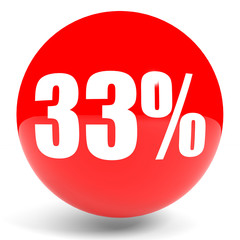 Discount 33 percent off. 3D illustration.