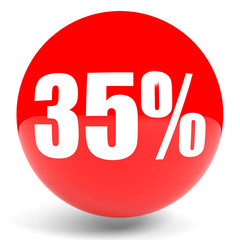 Discount 35 percent off. 3D illustration.