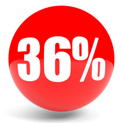 Discount 36 percent off. 3D illustration.