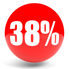 Discount 38 percent off. 3D illustration.