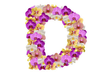 Letter d made of flowers