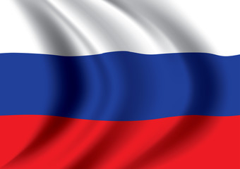 Vector Russia flag blowing in the wind