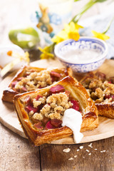 Rhubarb pies with oatmeal streusel for Easter