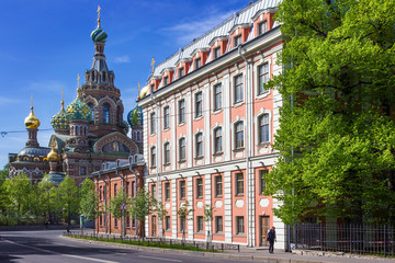 View of the Church of the Savior on Spilled Blood in Saint Petersburg. Russia.