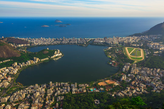 Lagoa Rodrigo de Freitas, Ipanema and Leblon in Rio de Janeiro, Brazil