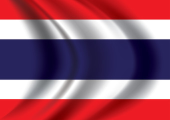 Vector of Thai flag blowing in the wind.
