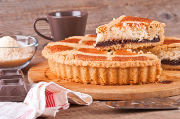 Chocolate coconut tart