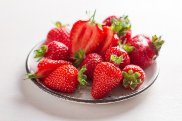 Fresh strawberry on plate