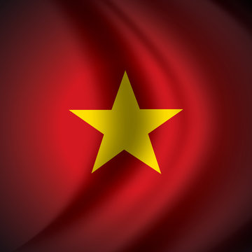 Vector Vietnam flag blowing in the wind. Background texture.