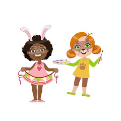 Girls In Animal Make Up