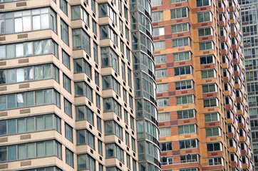 Fototapeta na wymiar Architectural Background Windows NYC Buildings