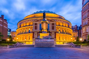 Fototapete Theater Beleuchtete Royal Albert Hall, London, England, UK bei Nacht