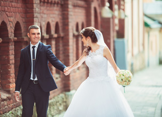 Naklejka premium beautiful wedding, husband and wife, lovers man woman, bride and groom