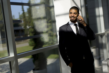 Businessman on a phone in the office