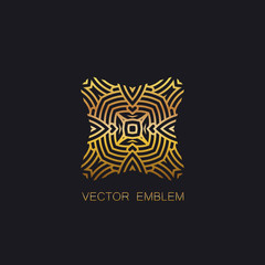 art-deco golden emblem