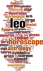 Obraz premium Leo word cloud concept. Vector illustration