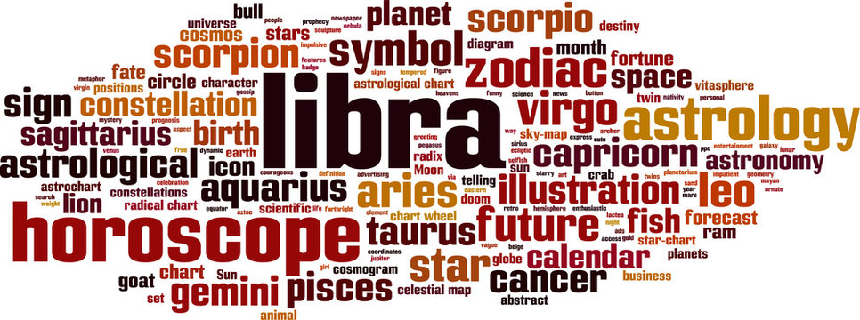 Libra word cloud concept. Vector illustration