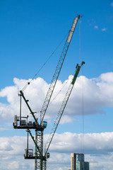 Construction site cranes