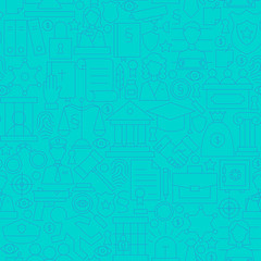 Thin Line Blue Law and Justice Seamless Pattern