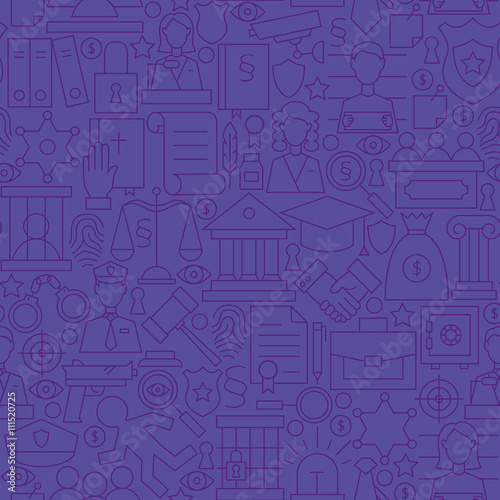 "Thin Purple Attorney Lawyer and Justice Line Seamless Pattern" fichier vectoriel libre de