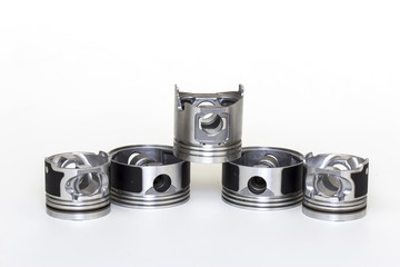 auto piston parts white background isolated