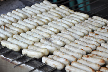 grilled banana native food in Thailand