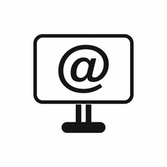 Monitor with email sign icon, simple style