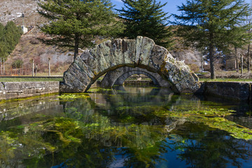 Fuente romana de La Reana en Palencia España -  Manantial o fuente tamarica  que tiene la...