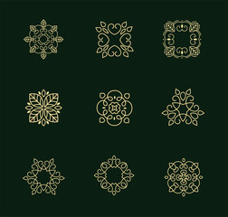 Set of abstract lineart, linear, modern and simple design of icons