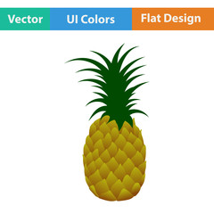 Flat design icon of Pineapple