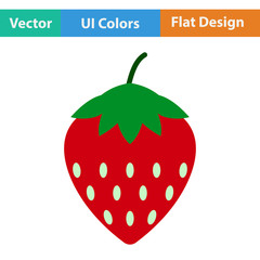 Flat design icon of Strawberry