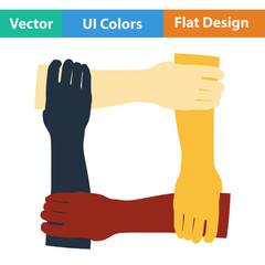 Obraz premium Flat design icon of Crossed hands
