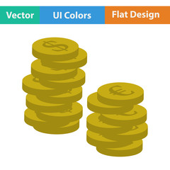 Flat design icon of Stack of coins