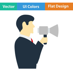 Fototapeta premium Flat design icon of Man with mouthpiece