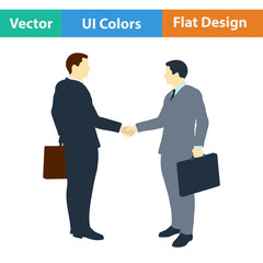 Flat design icon of Meeting businessmen