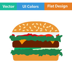 Flat design icon of Hamburger