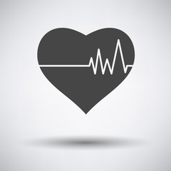 Heart with cardio diagram icon