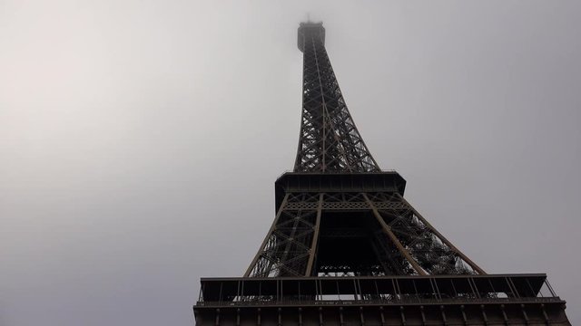 The Eiffel Tower in Paris. France. Shot in 4K (ultra-high definition (UHD)).
