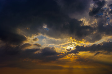 Nice sunset sky with clouds in Thailand