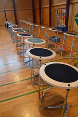     Working sound panel on background of the stage 

