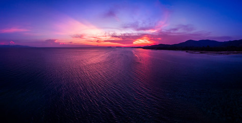 Aerial panoramic view of Koh Phangan Thailand
