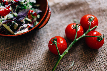 salad with tomatoes and cucumbers