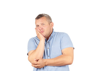 Fat man with a toothache.