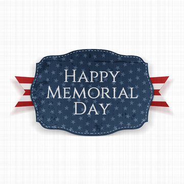 Happy Memorial Day festive Sign and Ribbon