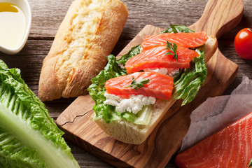 Sandwich with salmon