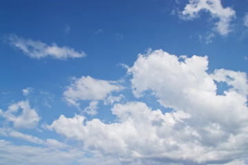 Blue sky with pattern of white cloud