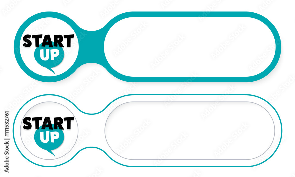 Fototapete two abstract buttons for your text and start up icon