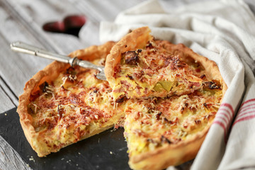 tarte au poireau et lardons 2