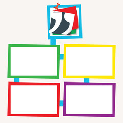 Four colored frames for your text with quotation mark