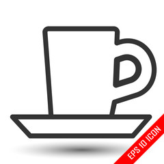 Coffee cup icon. Mug of coffee flat icon. Coffee logo. Vector illustration.